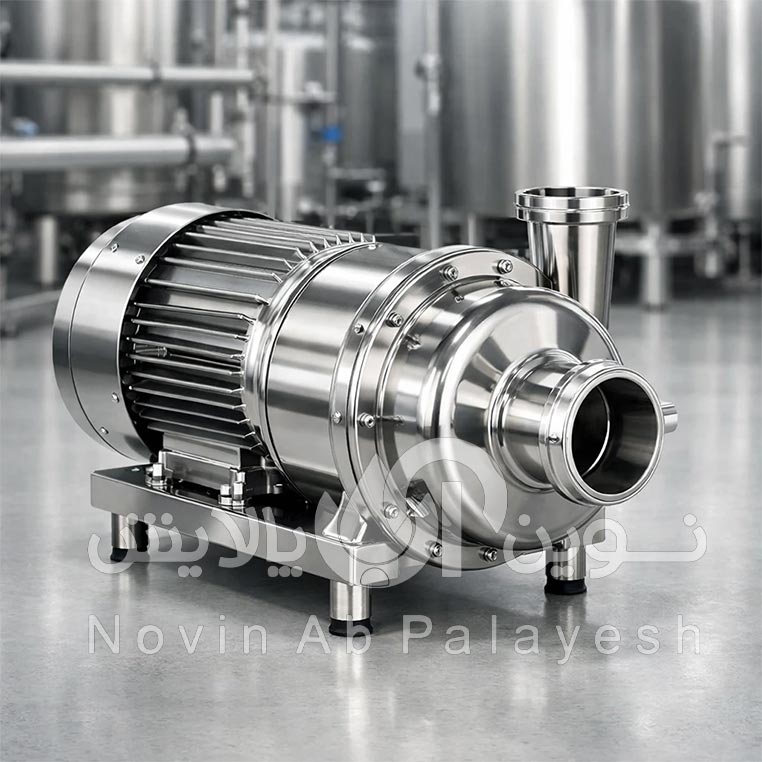 پمپ شستشو (CIP Pump - معمولاً سانتریفیوژ با دبی بالا و متریال ضد اسید)
