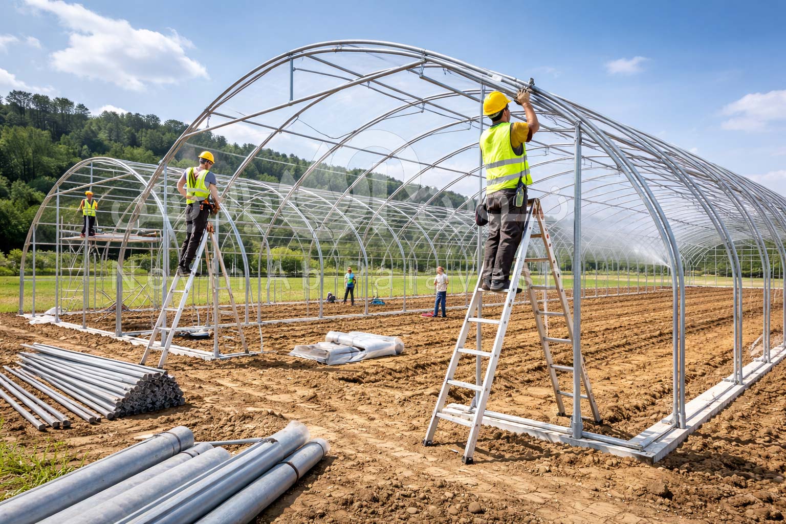 فروش، اجرا و نصب اسکلت و سازه گلخانه | اجرای کامل پروژه با تضمین فنی